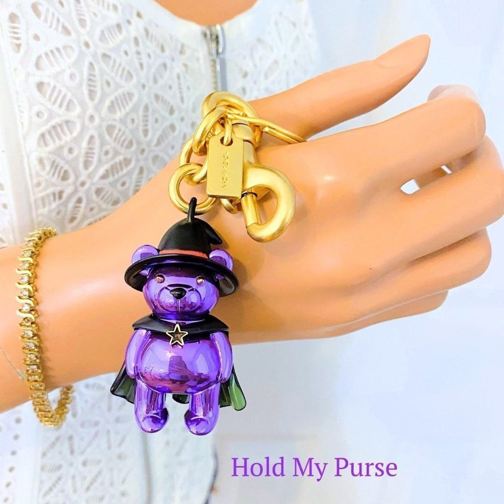 COACH Halloween Costume Bear Witch Keychain Bag Charm NWT - Picture 3 of 8